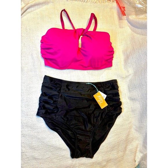 Kona Sol Other - Shade & Shore High Neck Braided Strap Top & Full coverage High Waist Bottom